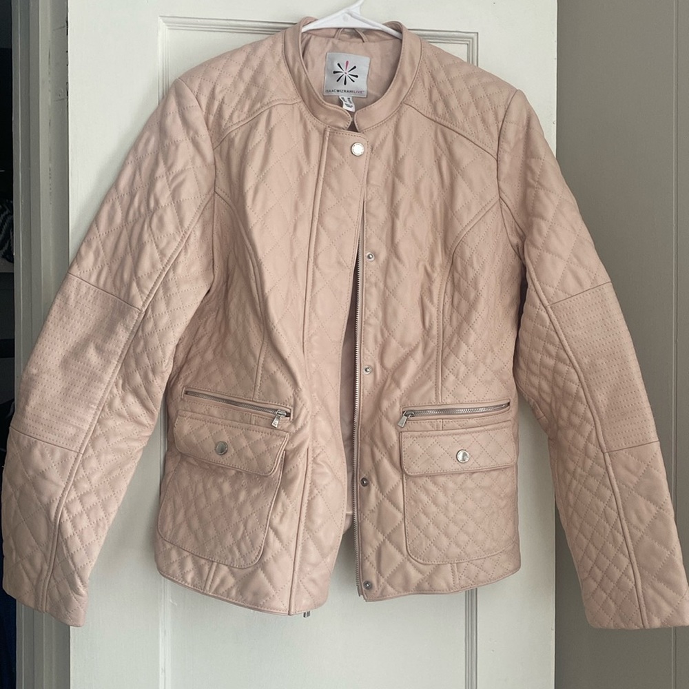 Isaac Mizrahi Leather Jacket pink